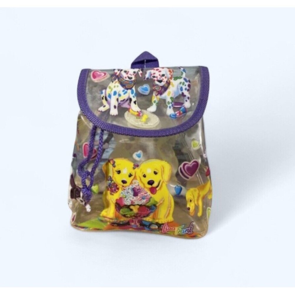 LISA FRANK Vintage 1990s Backpack Clear With Spotty Dotty Casey‎ And Cadmus